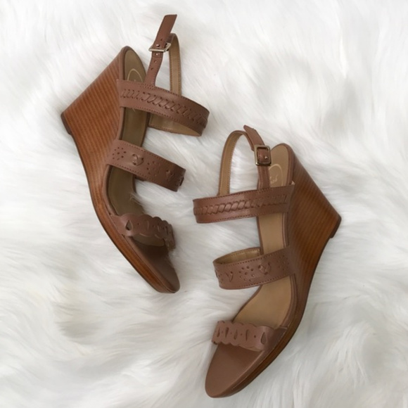 JACK ROGERS Leather Wedge Sandals - Picture 3 of 5